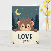 Prikkelige Egel Liefde Kaart (Gele Bloem)