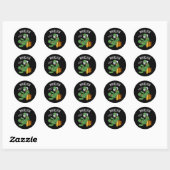 Prikkelige Grappige Cactus Woordspelingen Donkere Ronde Sticker (Vel)