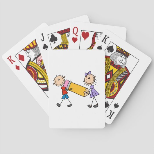 Priks Kinderen Met Potlood Pokerkaarten (Achterkant)