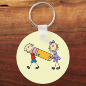 Priks Kinderen Met Potlood Sleutelhanger (Voorkant)
