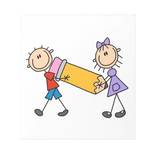 Prikt Kinderen Met Potlood Notitieblok (Voorkant)