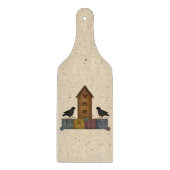 Prim Birdhouse Glass Cutting Board Snijplank (Voorkant)