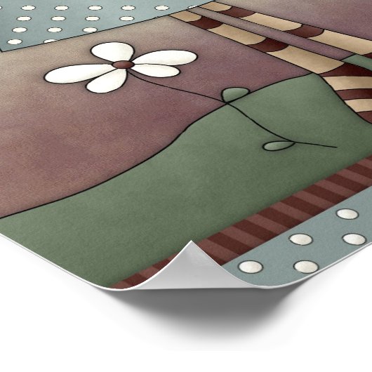 Prim Country Doll met Cat Poster (Hoek)