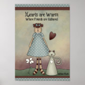 Prim Country Doll met Cat Poster (Voorkant)