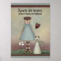 Prim Country Doll met Cat