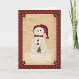 Prim Country Snowman Kaart