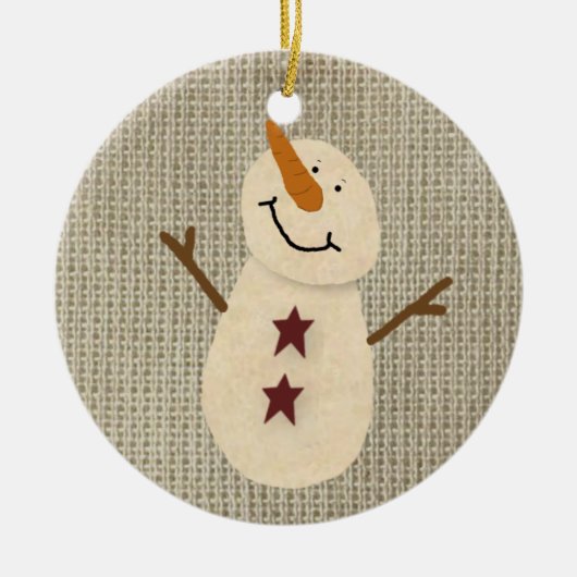 Prim Country Snowman Ornament (Voorkant)