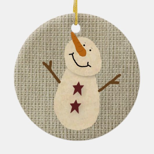 Prim Country Snowman Ornament (Achterkant)