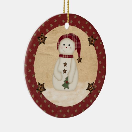 Prim Country Snowman Ornament (Rechts)