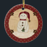 Prim Country Snowman Ornament<br><div class="desc">Deze prim Country Snowman Ornament is voorzien van een primitieve sneeuwpop met een muis. Maakt een geweldig cadeauidee!</div>