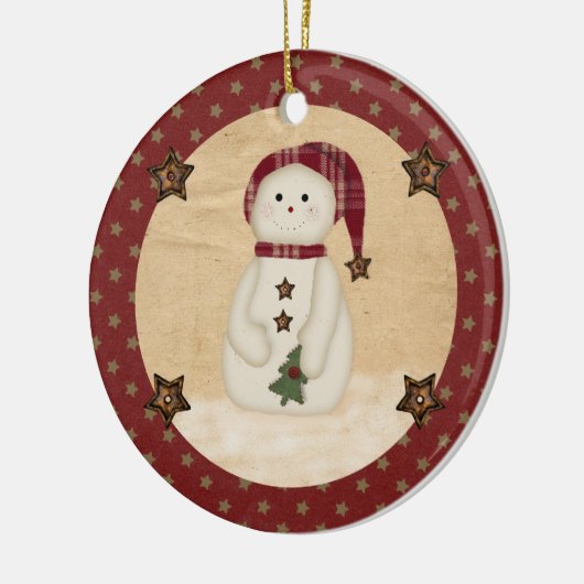 Prim Country Snowman Ornament (Links)