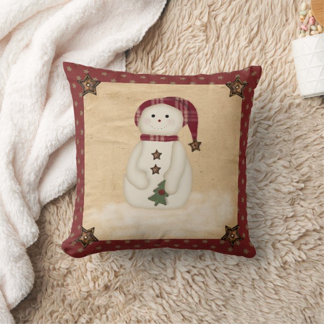 Prim Country Snowman Pillow Kussen (Deken)