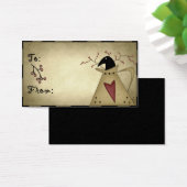 Prim Crow in a Watering Can - Gift Labels Visitekaartjes (Bureau)