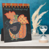 Prim Crow Patchwork Pompoen Happy Thanksgiving Fotoplaat (Zijkant)