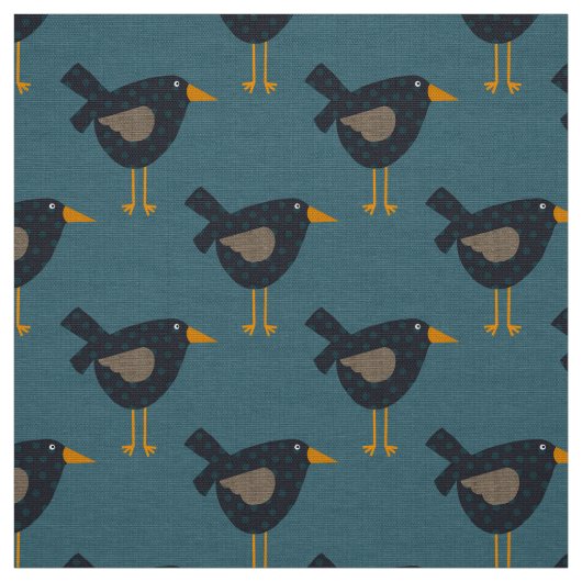 Prim Crows Fabric, Whimsical Stof (Swatch)