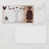 Prim Doll met hartenprofielkaart Visitekaartje (Voorkant / Achterkant)