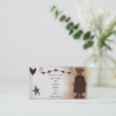 Prim Doll met hartenprofielkaart Visitekaartje (Staand voorkant)