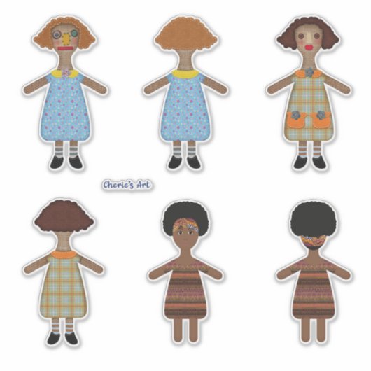 Prim Dolls Fronts en Backs Zo Schattige Sticker (Voorkant)