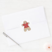Prim Gingerbread Kerstkoekje Ronde Sticker (Envelop)