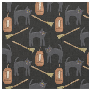 Prim Halloween Cats, pomkins, Brooms, 56-inch fabr Stof