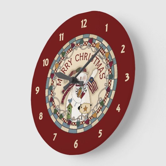 Prim Merry Kerstmis Snowmen Grote Klok (Hoek)