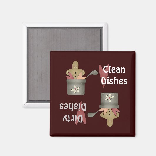 Prim Pots Clean Dirty Dishes Magnet (Voorkant / Achterkant)