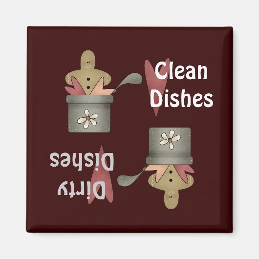 Prim Pots Clean Dirty Dishes Magnet (Voorkant)