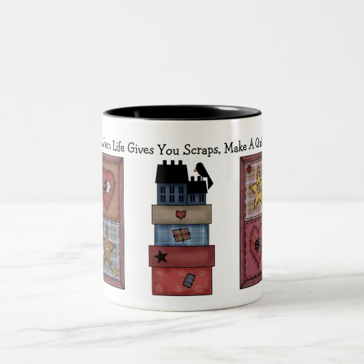 Prim Quilt Patchwork Tweekleurige Koffiemok (Center)