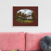 Prim Saltbox House Hills en bomen Mooi Canvas Afdruk (Insitu (Woonkamer))