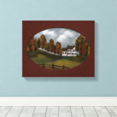 Prim Saltbox House Hills en bomen Mooi Canvas Afdruk (Insitu (Houten vloer))