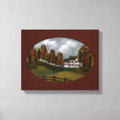 Prim Saltbox House Hills en bomen Mooi Canvas Afdruk (Voorkant)