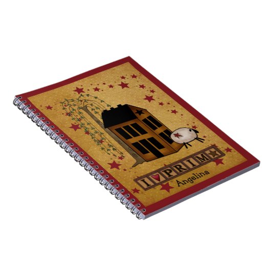 Prim Sheep and Saltbox Custom Spiral Notebook Notitieboek (Rechterzijde)