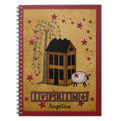 Prim Sheep and Saltbox Custom Spiral Notebook Notitieboek (Voorkant)
