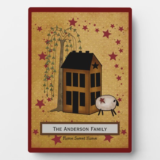 Prim Sheep and Saltbox Name Fotoplaat (voorkant)