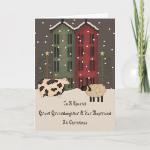 Prim Sheep Grote Grootdochter Vriendje Kerstmis Feestdagen Kaart