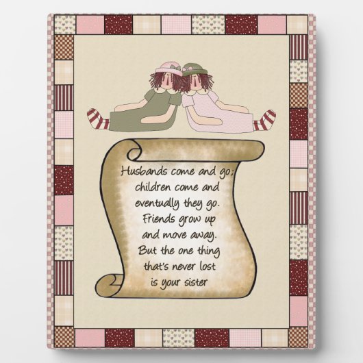 Prim Sisters Poem Plaque Fotoplaat (Voorkant)