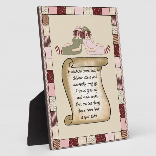 Prim Sisters Poem Plaque Fotoplaat (Zijkant)