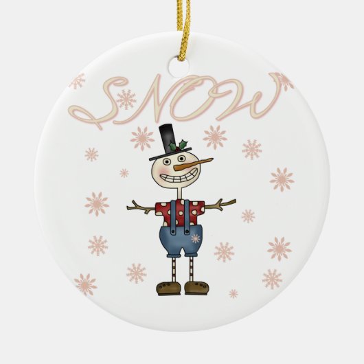 Prim Snowman Keepsake Ornament (Voorkant)