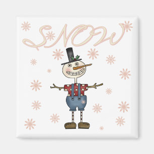 Prim Snowman T-shirts en cadeaus Magneet