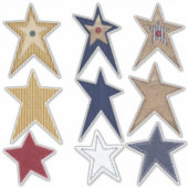 Prim Stars Felt Look Burlap Look Fun Sticker (Voorkant)