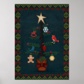 Prim Style Folk Art Kerstmis | Kunst van Cherie Poster (Voorkant)