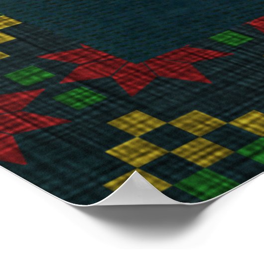 Prim Style Folk Art Kerstmis | Kunst van Cherie Poster (Hoek)