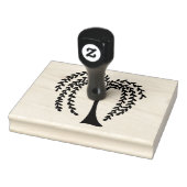 Prim Willow Tree Silhouette, 4 x 5 inch Rubber Sta Rubberstempel (Stempel)