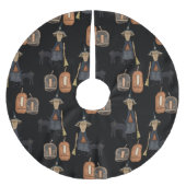 Prim Witch met Broom Halloween Kerstboom Rok (Voorkant)