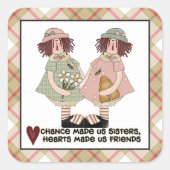 Prim zussen cartoon fun sticker (Voorkant)