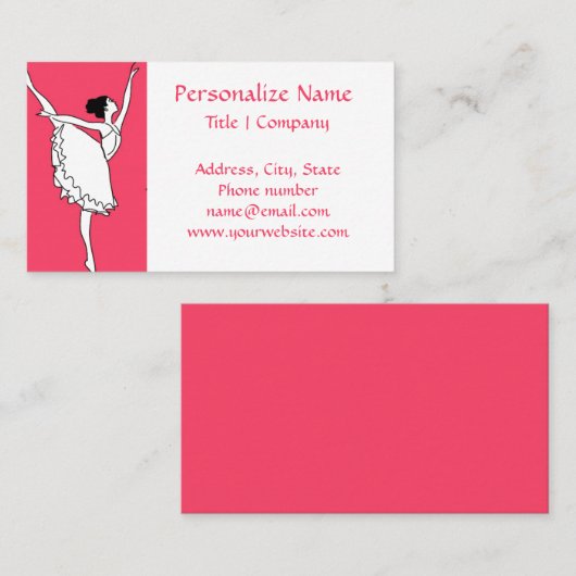 Prima ballerina danser of balletdansles visitekaartje (Voorkant / Achterkant)