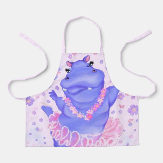 Prima Ballerina Hippo Apron - Funny Painting Schort (Voorkant)