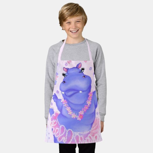 Prima Ballerina Hippo Apron - Funny Painting Schort (Gedragen)