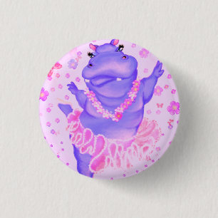 Prima Ballerina Hippo Button Happy Ballet Dancer