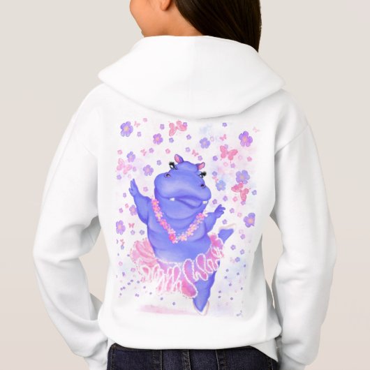 Prima Ballerina Hippo Grappige Hoodie (Achterkant)